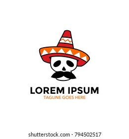 mexican cartoon character logo. vector. editable