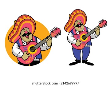 Mexican Cartoon Man Mascot Logo