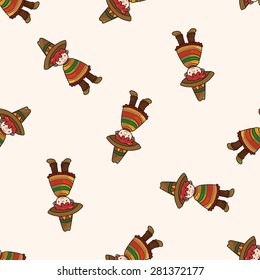 Mexican , cartoon seamless pattern background