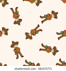 Mexican , cartoon seamless pattern background