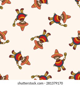 Mexican , cartoon seamless pattern background
