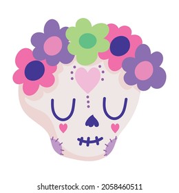 mexican catrina decoration flat icon