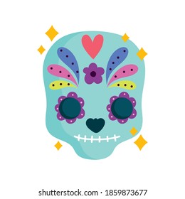 mexican catrina flower floral decoration, mexico culture vector illustration