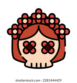 diseño aislado de icono de catrina mexicana