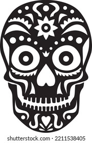 Cráneo mexicano de Catrina Día de Halloween de diseño gráfico muerto