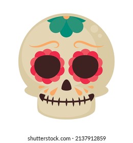 mexican catrina traditional icon vector