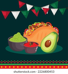 mexican celebration with tacos poster
