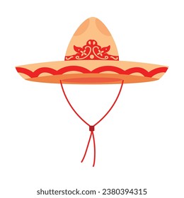 mexican charro sombrero isolated illustration