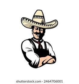 Mexican Chef Character Design Illustration vector eps format , suitable for your design needs, logo, illustration, animation, etc.