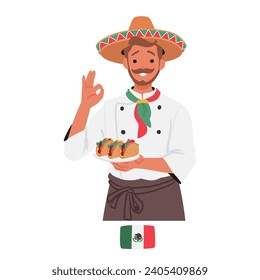 Mexican Chef Proudly Presents A Platter Of Mouthwatering Tacos, Filled With Vibrant Ingredients And Bursting With Authentic Flavors, A Testament To Rich Culinary Heritage And Delicious Mexican Cuisine