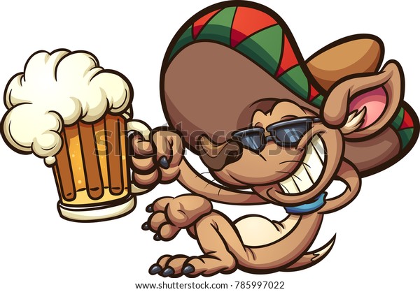 Mexican Chihuahua Holding Beer Mug Vector Stock Vector (Royalty Free