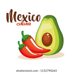 mexican chili pepper with avocado