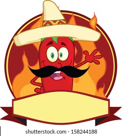 Mexican Chili Pepper Cartoon Mascot Logo