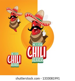 Mexican Chili Pepper mascot character illustration.