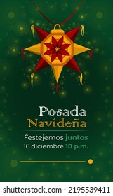 Mexican Christmas Posada Poster. Posada Piata As The Main Element And Data Of The Event.