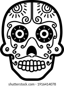 Mexican Circular Skill Calaveras Pattern