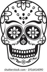 Mexican Circular Skill Calaveras Pattern