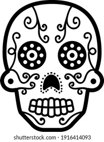 Mexican Circular Skill Calaveras Pattern