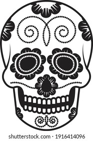 Mexican Circular Skill Calaveras Pattern