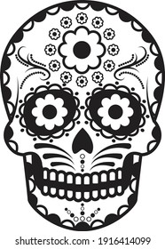 Mexican Circular Skill Calaveras Pattern