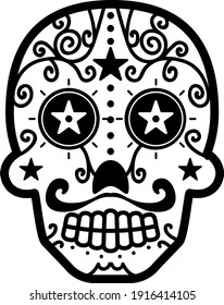 Mexican Circular Skill Calaveras Pattern