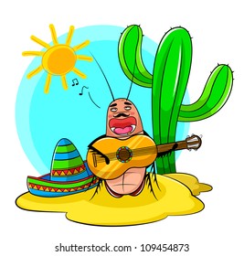 Mexican cockroach singing and playing his guitar (JPEG version available in my gallery)