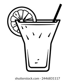 Mexican cocktail outline symbol, perfect for party or beverage graphics.