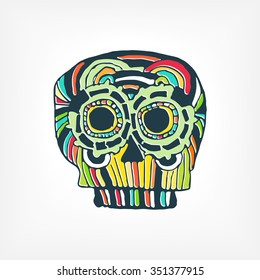 Mexican colored style vector skull 