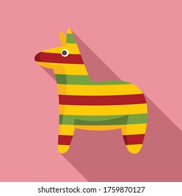 Mexican colorful horse icon. Flat illustration of mexican colorful horse vector icon for web design