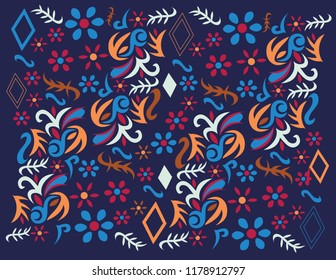 Mexican colorful motif style in pattern for background