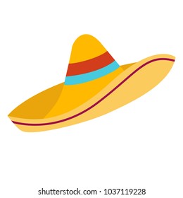 Mexican colorful sombrero flat cartoon vector illustration fiesta style