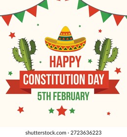 Modelo de banner e design de banner para o dia da constituição mexicana