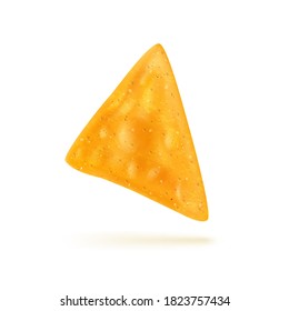 Mexican corn chips nachos with salt, on white background. Vector illustration.