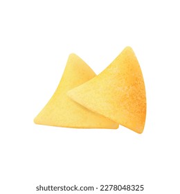 Mexican corn nachos on white background realistic vector illustration