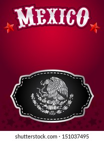 Mexican cowboy belt buckle vector design and lettering - poster - card template