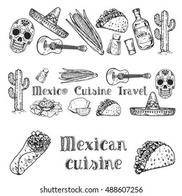 Mexican cuisine and culture Vector images