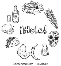 Mexican cuisine and culture Vector images Hello!