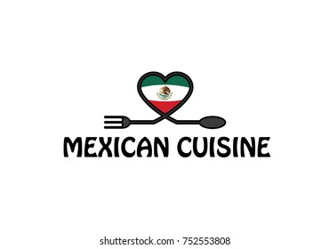 mexican cuisine and flag