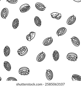 mexican cuisine food dinner vector seamless pattern thin line illustration