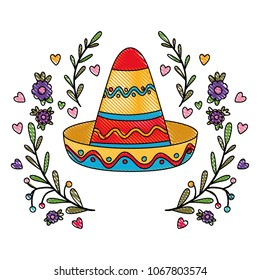 mexican culture classic hat with wreath