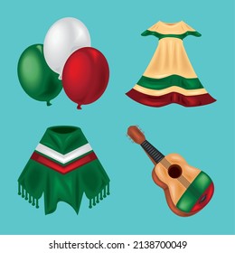 mexican culture costumes and guitar