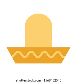 mexican culture hat fill style icon vector illustration design