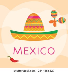 Mexican culture. Hat sombreros. vector