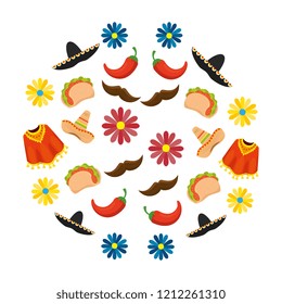 mexican culture icons patterm