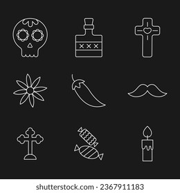 Mexican Culture Icons. Sticker Design. Vector Illustration.