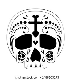mexican culture mexico festival, dia de los muertos skull cartoon vector illustration graphic design