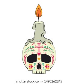 mexican culture mexico festival, dia de los muertos skull cartoon vector illustration graphic design