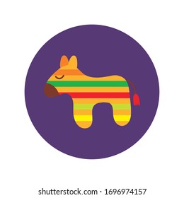 mexican culture pinata block and flat style icon vector illustration design