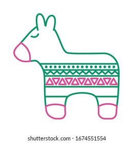 mexican culture pinata line style icon vector illustration design