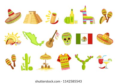 Mexican Culture Symbols Set
